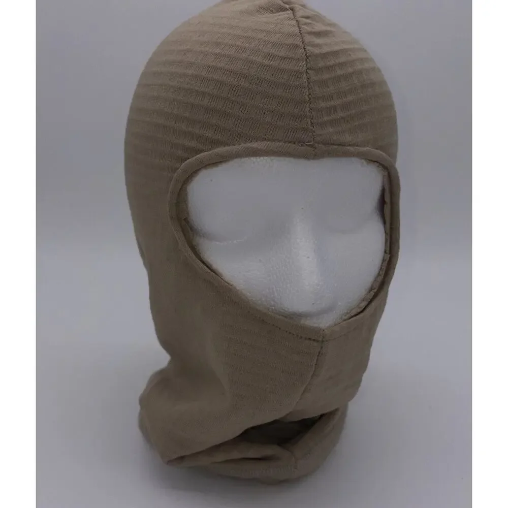Grid-Texture Performance Balaclava – Tan/Beige Tactical Face Mask